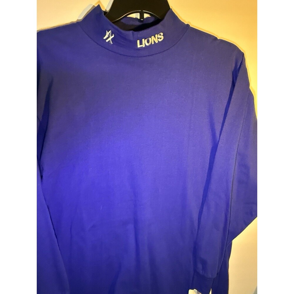 NFL Maxit Detroit Lions Blue Thermal Shirt 100% Cotton Size XL